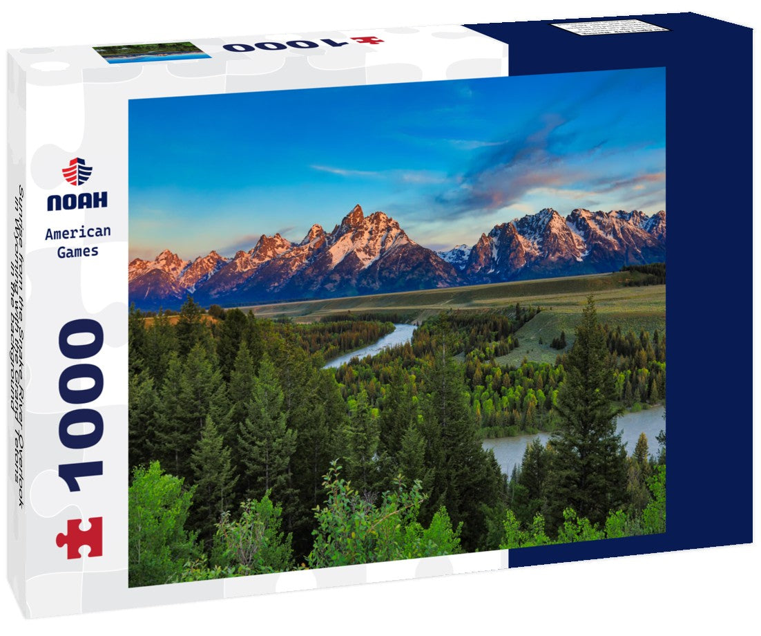 Noah Jigsaw Puzzle Sunrise from the Snake River Overlook in Wyoming with the Grand Tetons in the background 1000 pieces