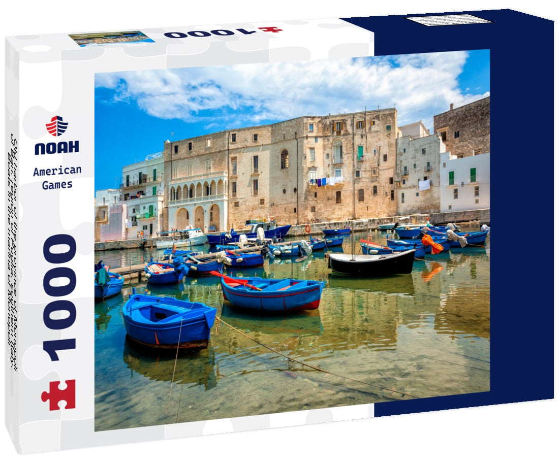 Noah Jigsaw Puzzle Old harbor of the province of Monopoli of Bari, region of Puglia, southern Italy. Boats in the marina of Monopoli 1000 pieces