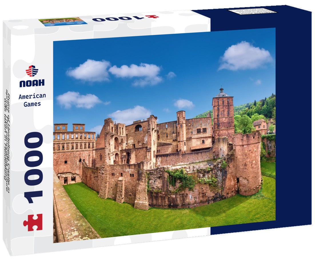 Noah Jigsaw Puzzle Ruins of Heidelberg Castle in spring. This panorama picture was taken in Heidelberg 1000 pieces