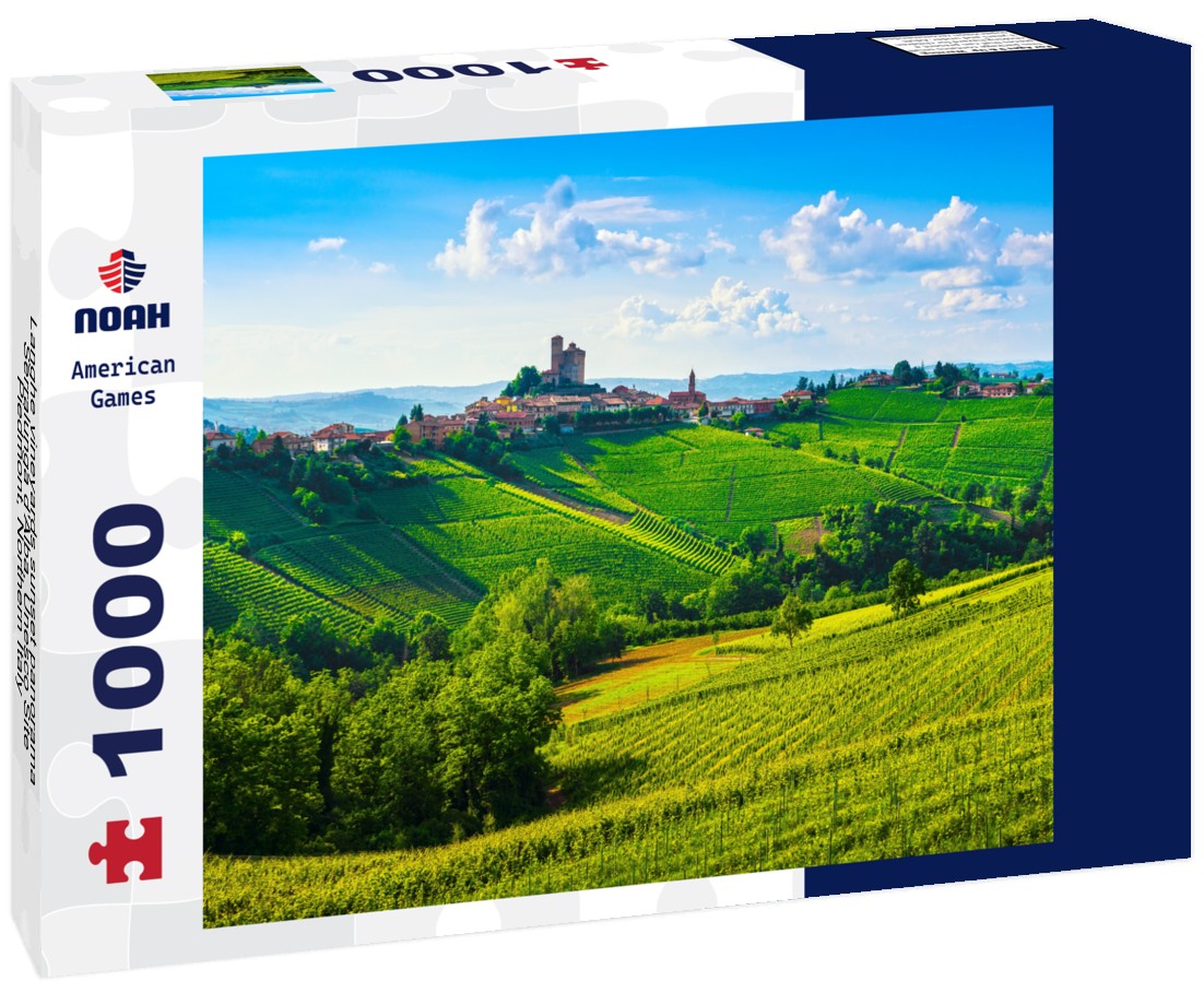 Noah Jigsaw Puzzle Langhe vineyards sunset panorama, Serralunga d'Alba, Unesco Site, Piedmont, Northern Italy 1000 pieces