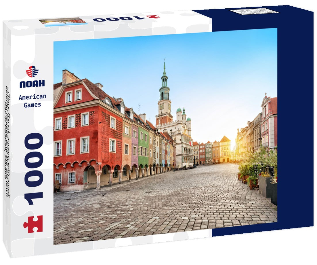 Noah Jigsaw Puzzle Stary Rynek square with small colorful houses and the old town hall in Poznan, Poland 1000 pieces