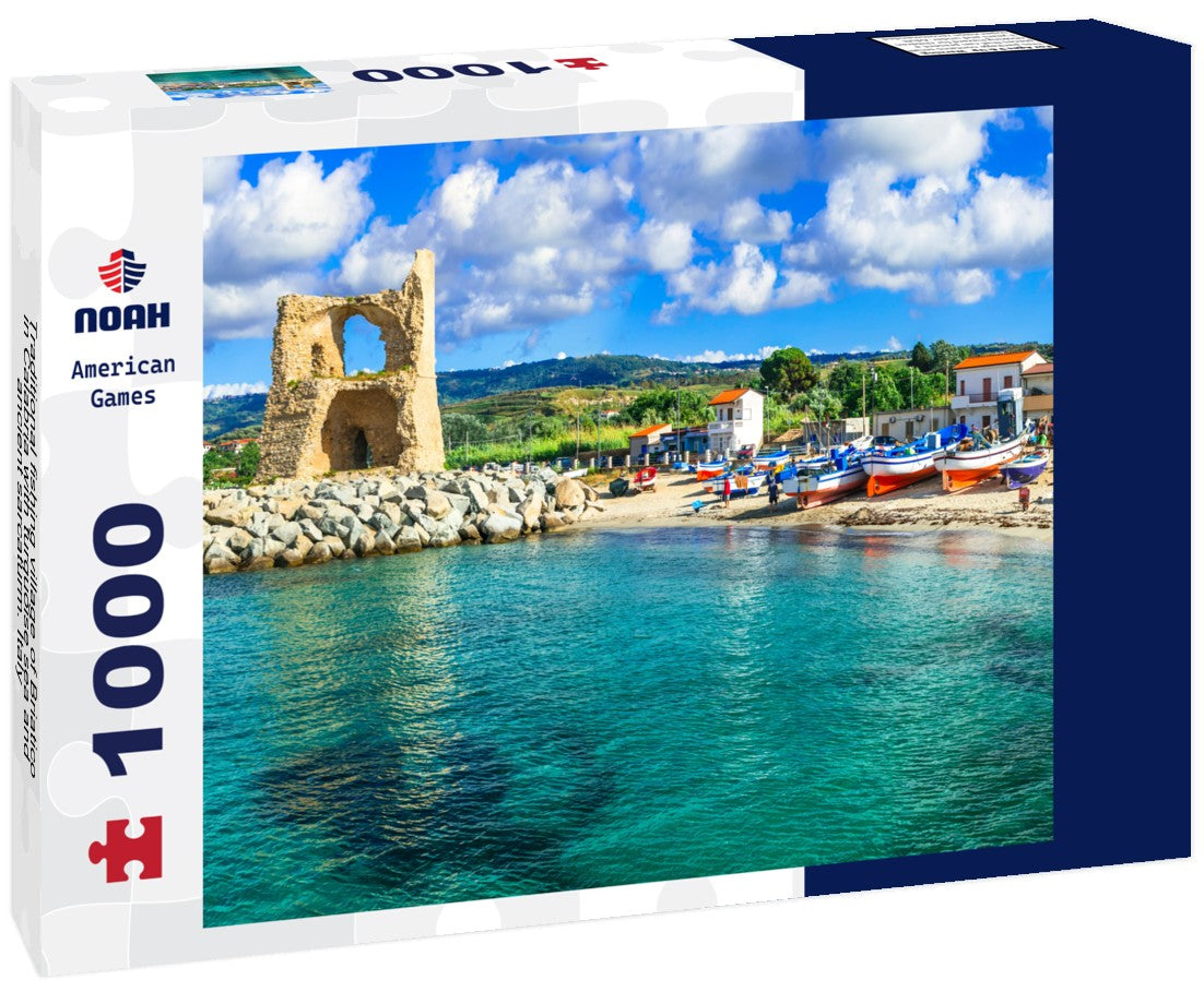 Noah Jigsaw Puzzle Traditional fishing village of Briatico in Calabria with turquoise sea and ancient sarcaturm. Italy 1000 pieces