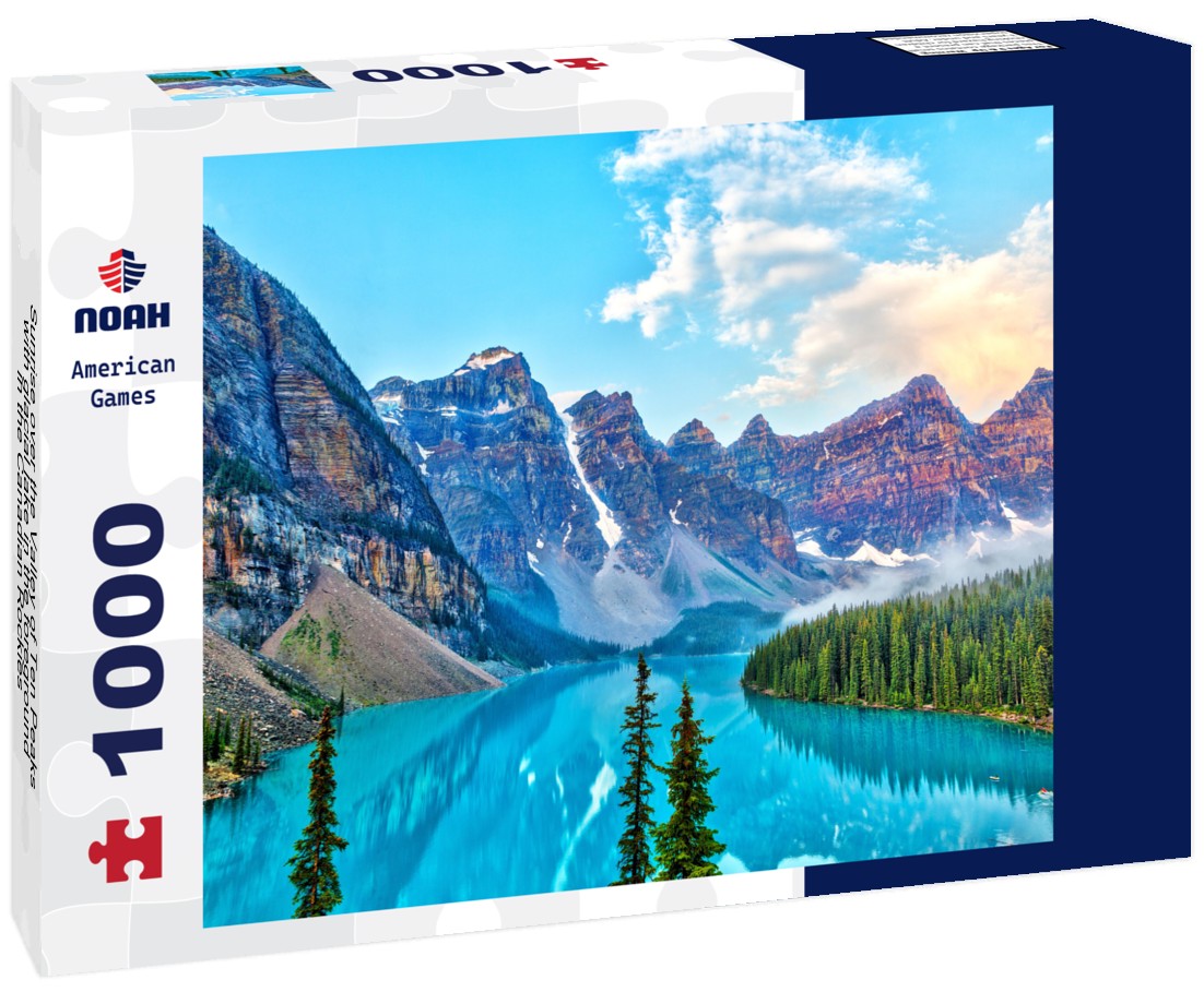 Noah Jigsaw Puzzle Sunrise over the Valley of Ten Peaks with glacial lake in the foreground in the Canadian Rockies 1000 pieces