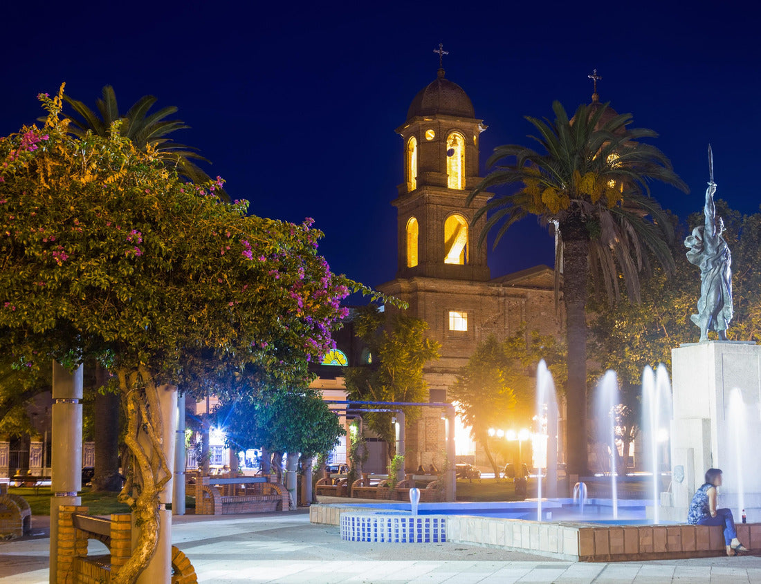 Noah Jigsaw Puzzle Catholic temple in city of Dolores with evening illumination. Uruguay, South America 1000 pieces