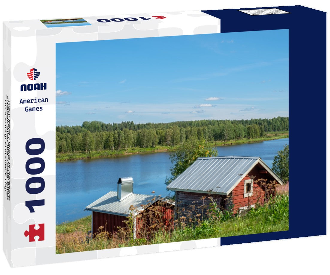 Noah Jigsaw Puzzle View from Pajala in northern Sweden over the Torne River on a sunny summer's day 1000 pieces