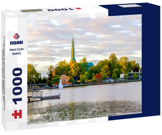 Noah Jigsaw Puzzle A picturesque and empty wooden walkway at Lake Trummen in Vaxjo, in the Smaland region, Sweden 1000 pieces