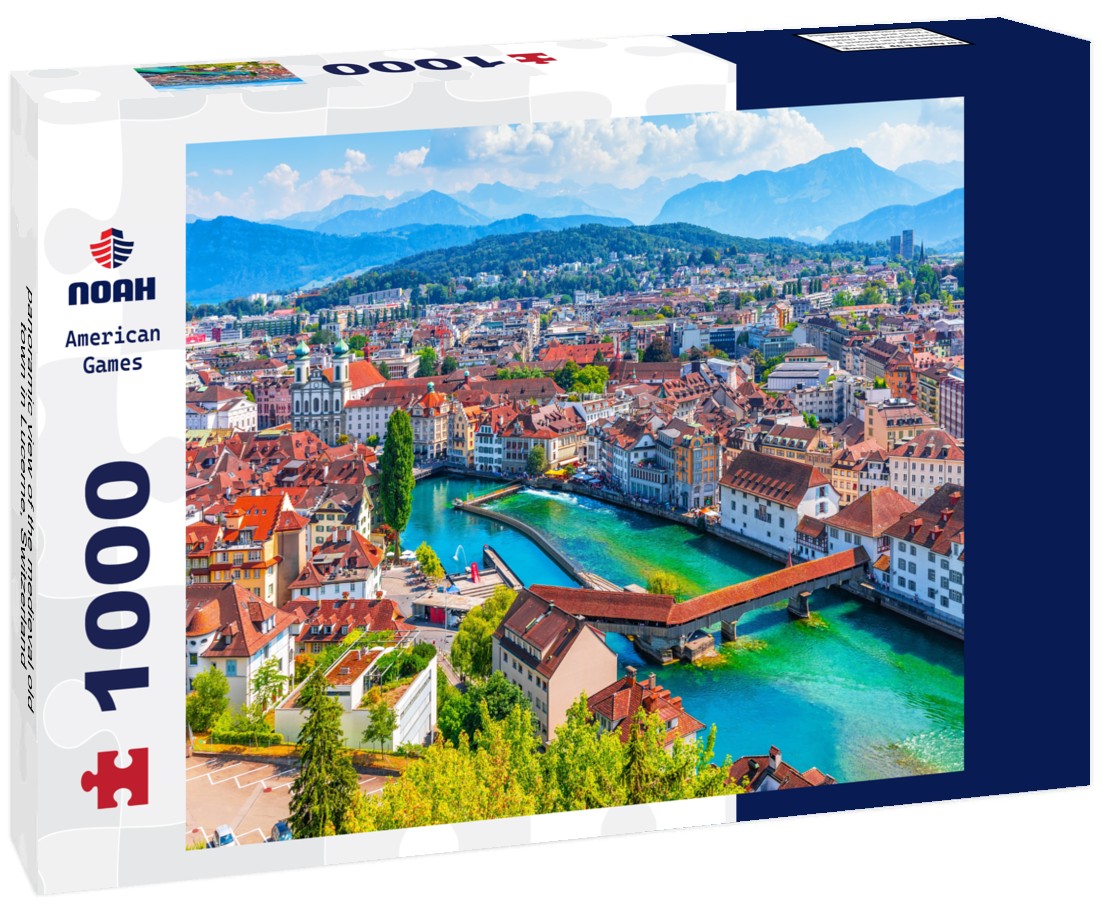 Noah Jigsaw Puzzle panoramic view of the medieval old town in Lucerne, Switzerland 1000 pieces