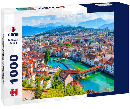 Noah Jigsaw Puzzle panoramic view of the medieval old town in Lucerne, Switzerland 1000 pieces