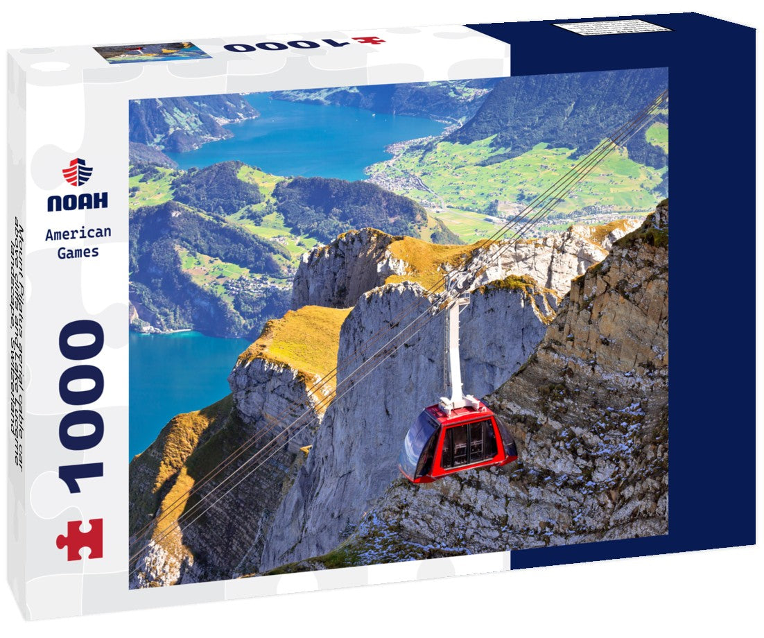 Noah Jigsaw Puzzle Mount Pilatus aerial cable car above cliffs and Lake Lucerne landscape, Switzerland 1000 pieces
