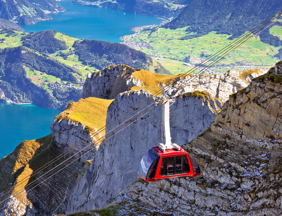 Noah Jigsaw Puzzle Mount Pilatus aerial cable car above cliffs and Lake Lucerne landscape, Switzerland 1000 pieces