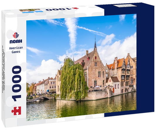 Noah Jigsaw Puzzle Panoramic view of the city with the Belfry tower and famous canal in Bruges, Belgium 1000 pieces