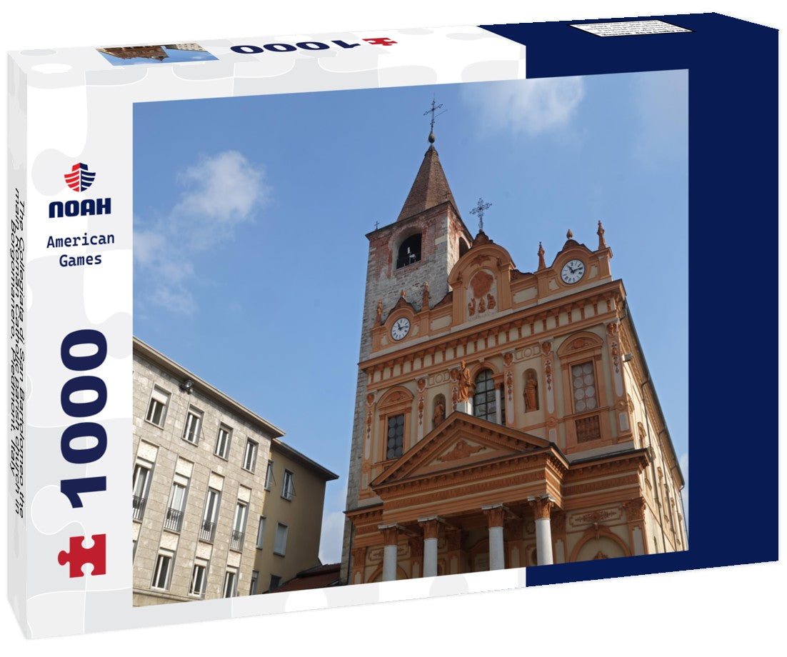 Collegiata di San Bartolomeo church in Borgomanero, Piedmont, Italy. 1000pc PuzzleBlack and White