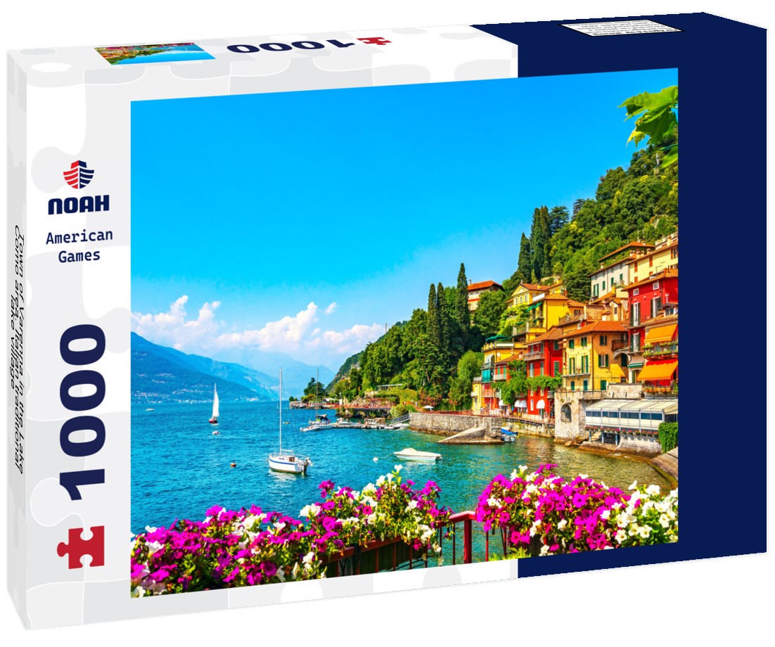 Noah Jigsaw Puzzle Town of Varenna in the Lake Como area. Italian traditional lake village 1000 pieces