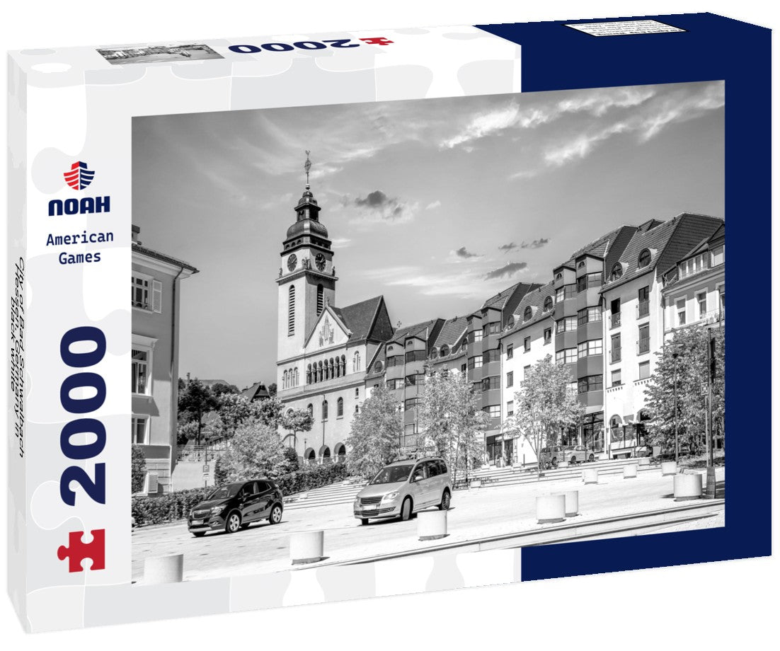 Noah Jigsaw Puzzle City of Bad Schwalbach, Hessen, Germany in black white 2000 pieces