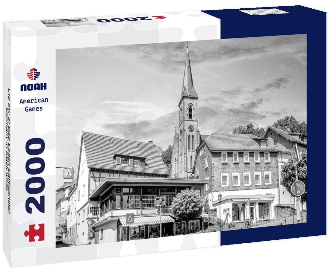 Noah Jigsaw Puzzle Old city of Bad Soden Salmuenster, Germany in black white 2000 pieces