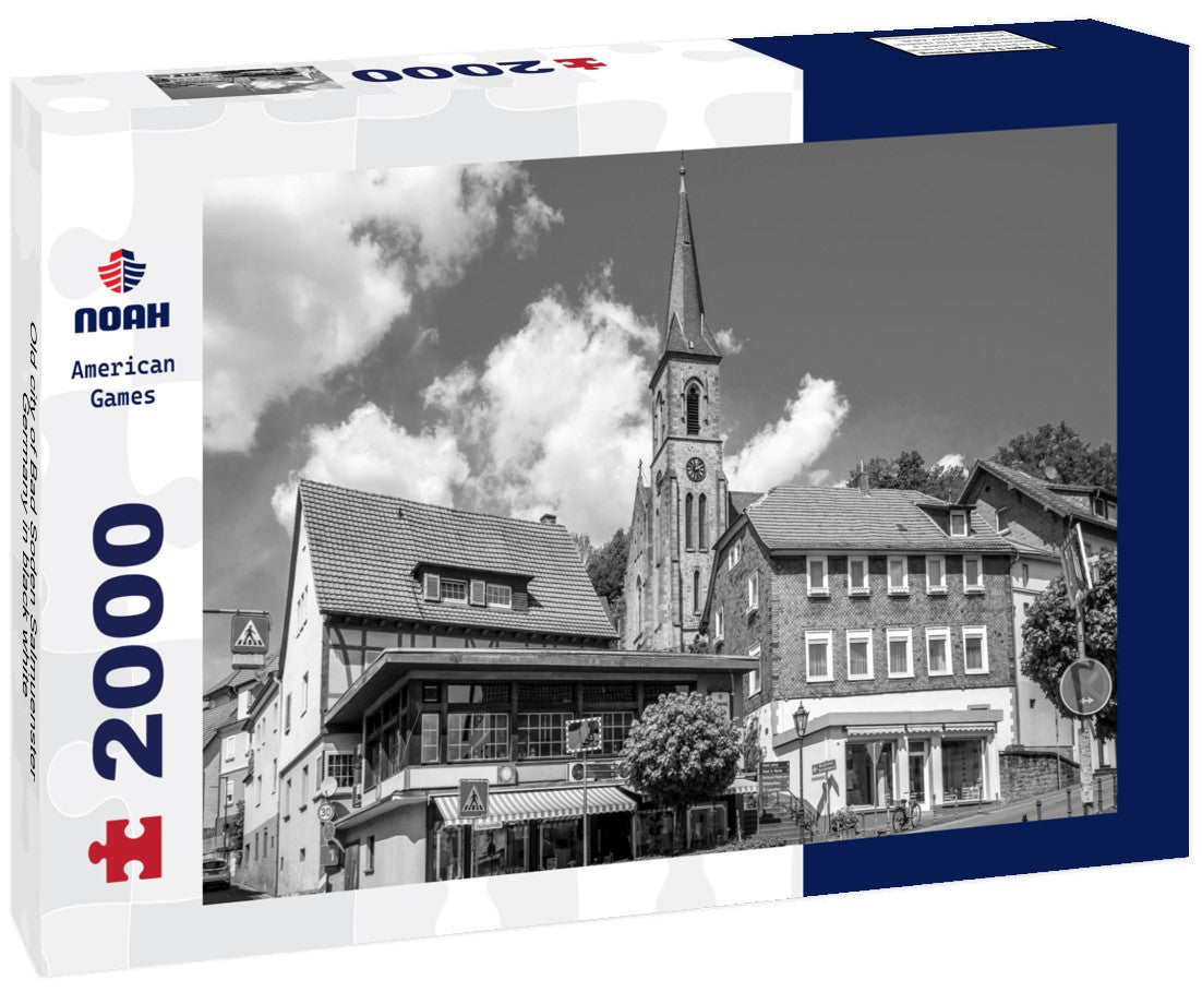 Noah Jigsaw Puzzle Old city of Bad Soden Salmuenster, Germany in black white 2000 pieces