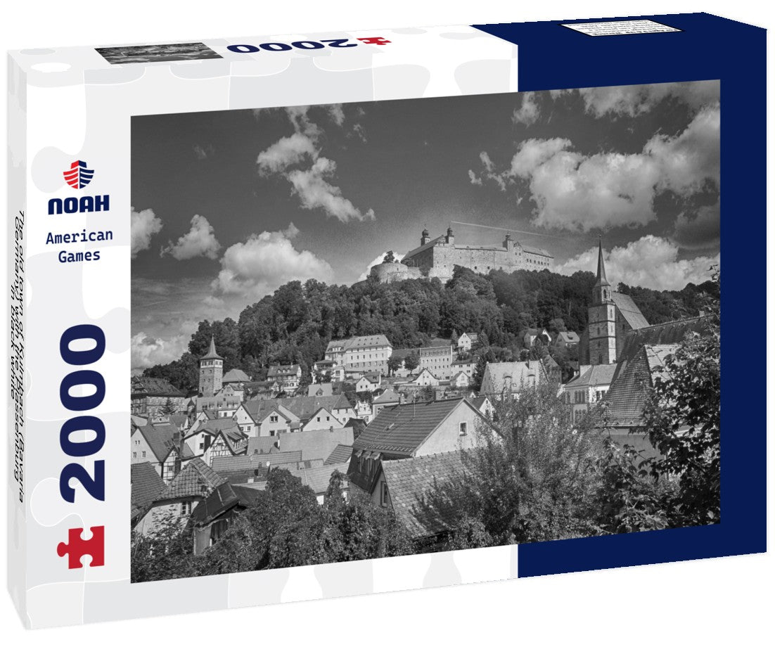 Noah Jigsaw Puzzle The old town of Kulmbach (Bavaria, Germany) with the Plassenburg in black white 2000 pieces