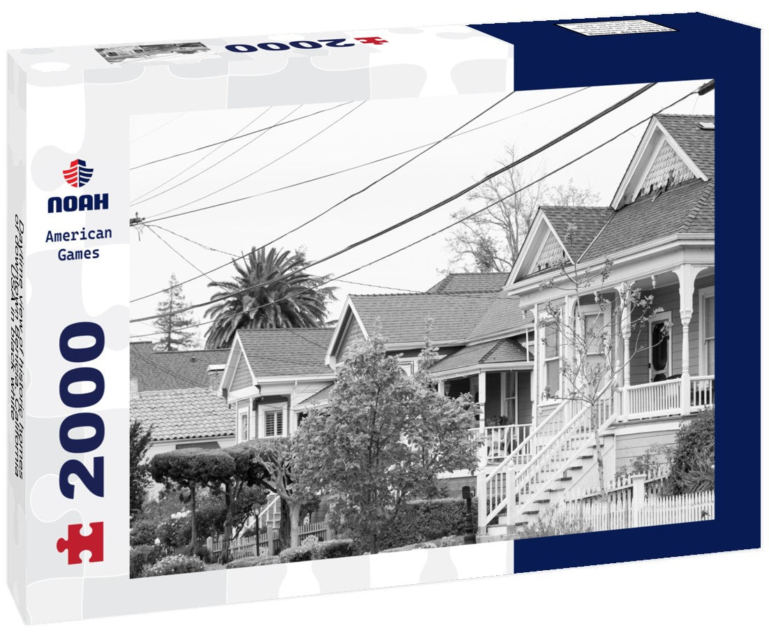 Noah Jigsaw Puzzle Daytime view of historic homes of downtown Benicia, California, USA in black white 2000 pieces