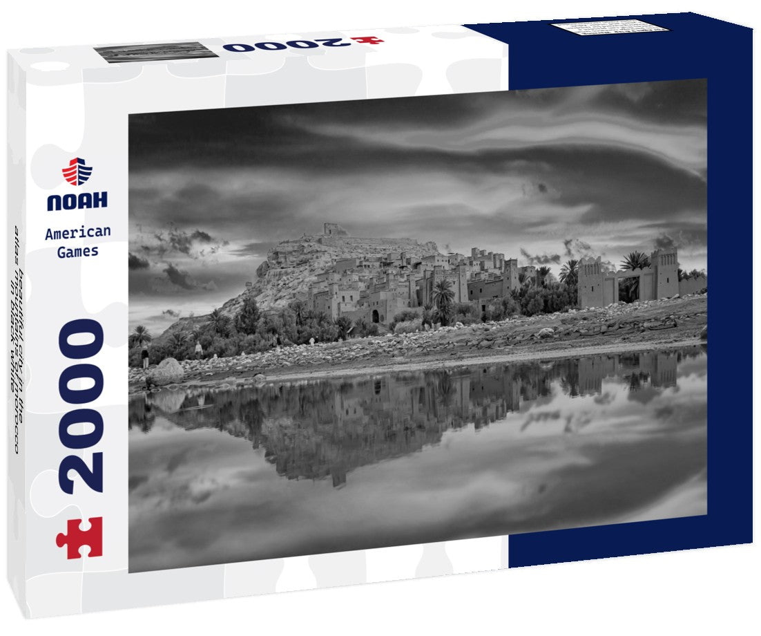 Noah Jigsaw Puzzle beautiful city in the atlas mountains of morocco in black white 2000 pieces