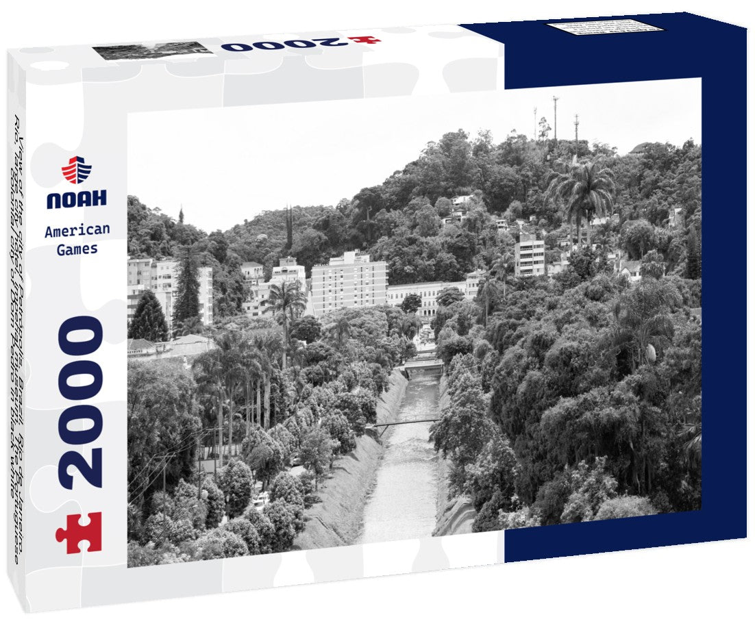 Noah Jigsaw Puzzle View of the city of Petrópolis, Brazil, Rio de Janeiro. Rio, large city hotel, imperial museum. The Portuguese colonial city of Dom Pedro in black white 2000 pieces