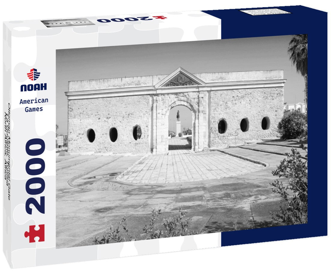 Noah Jigsaw Puzzle Ottoman Monumental Gate, La Goulette, Tunisia, North Africa, Africa in black white 2000 pieces