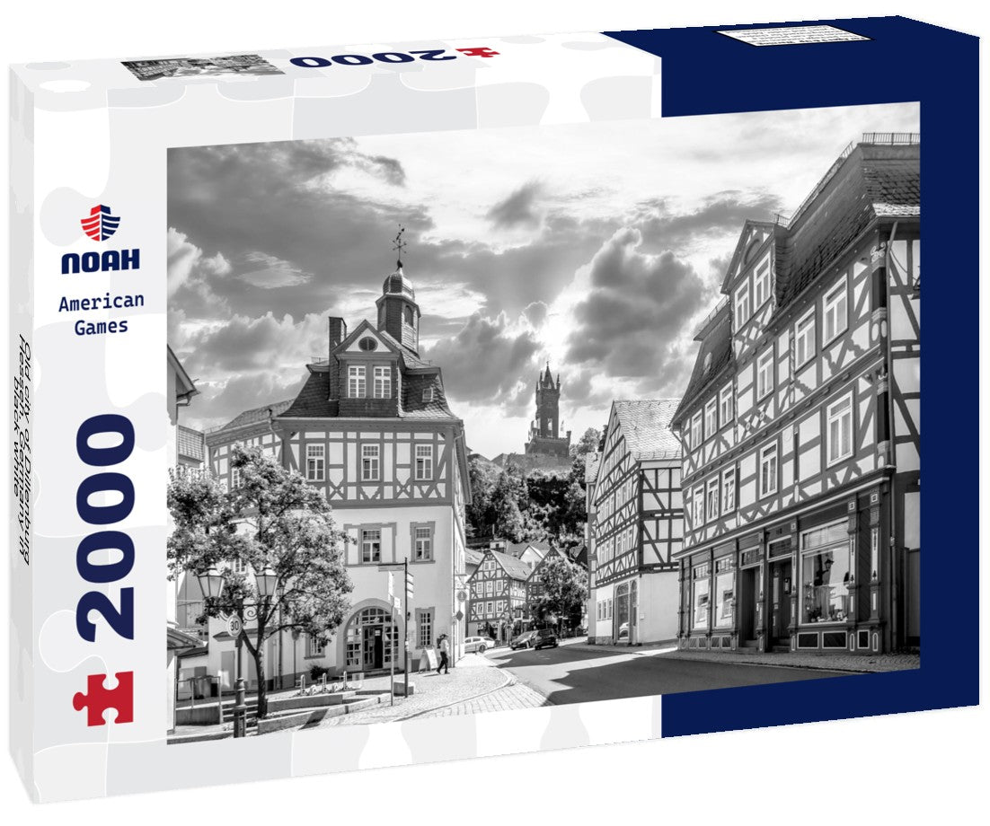 Noah Jigsaw Puzzle Old city of Dillenburg, Hessen, Germany in black white 2000 pieces