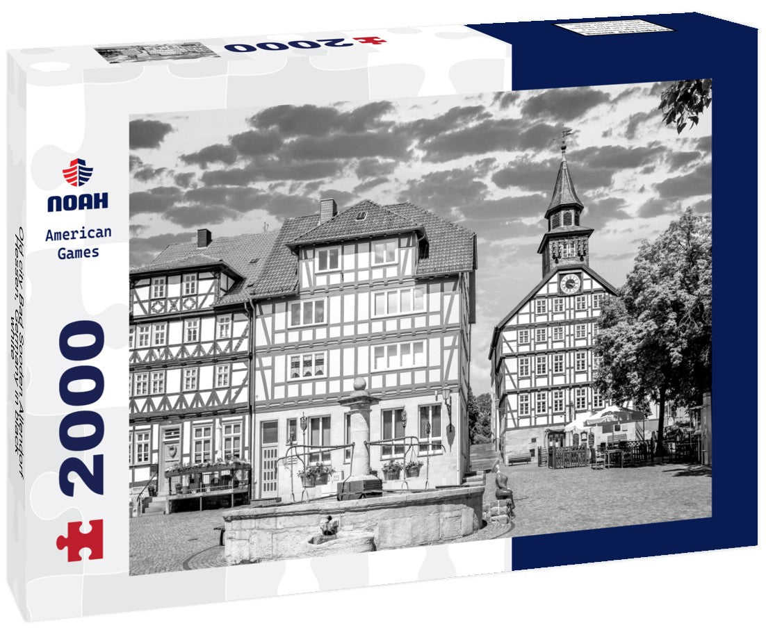 Noah Jigsaw Puzzle Old city Bad Sooden Allendorf, Hessen, Germany in black white 2000 pieces