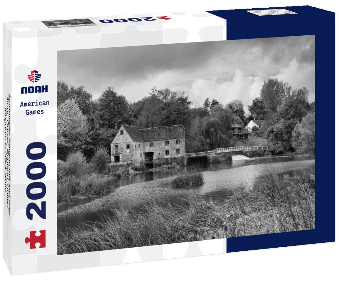 Noah Jigsaw Puzzle Sturminster Newton mill and river Stour, Dorset, England, United Kingdom in black white 2000 pieces