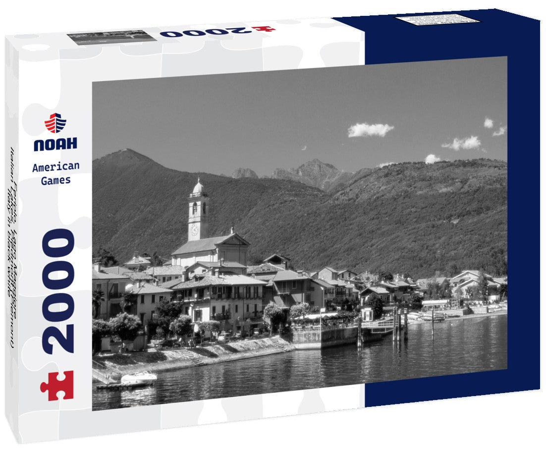 Noah Jigsaw Puzzle Feriolo, Lago Maggiore, Italian Lakes, Piedmont (Piemont), Italy in black white 2000 pieces