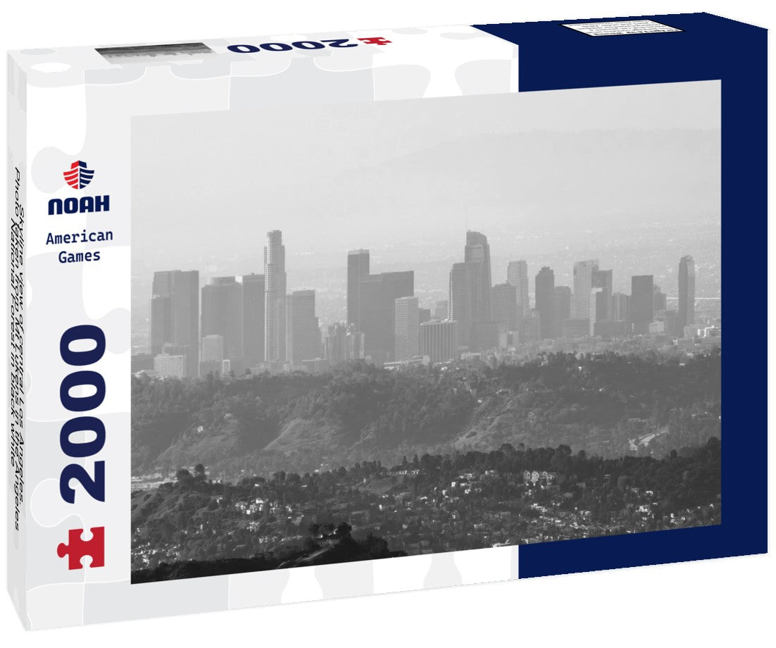 Noah Jigsaw Puzzle Skyline view of central Los Angeles. Photo taken from Mt Lukens in the Angeles National Forest in black white 2000 pieces