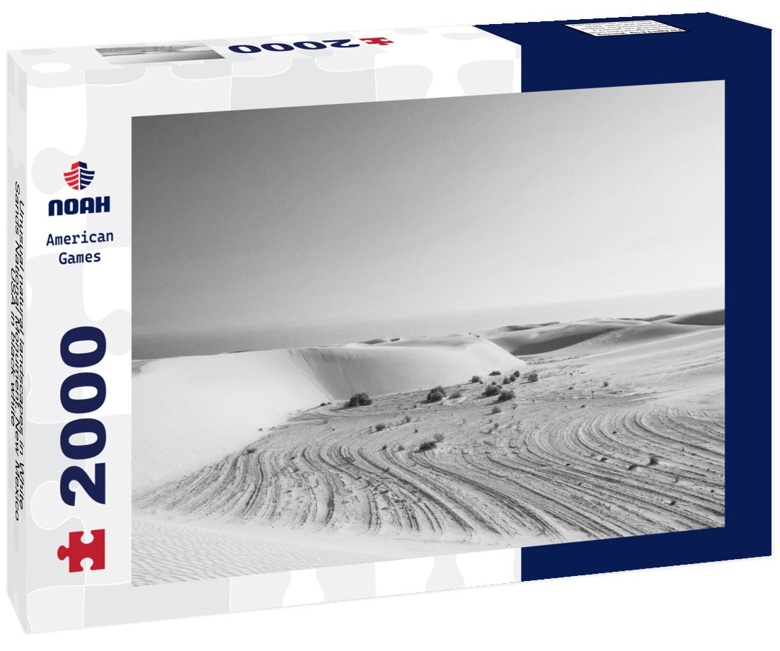 Noah Jigsaw Puzzle Unusual natural landscapes in White Sands National Monument, New Mexico, USA in black white 2000 pieces