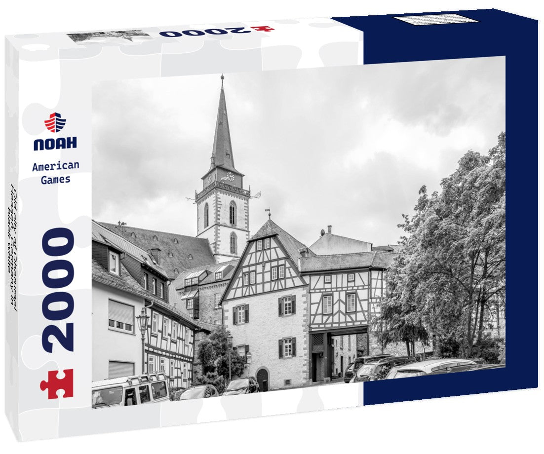 Noah Jigsaw Puzzle Old city of Oberursel, Hessen, Germany in black white 2000 pieces