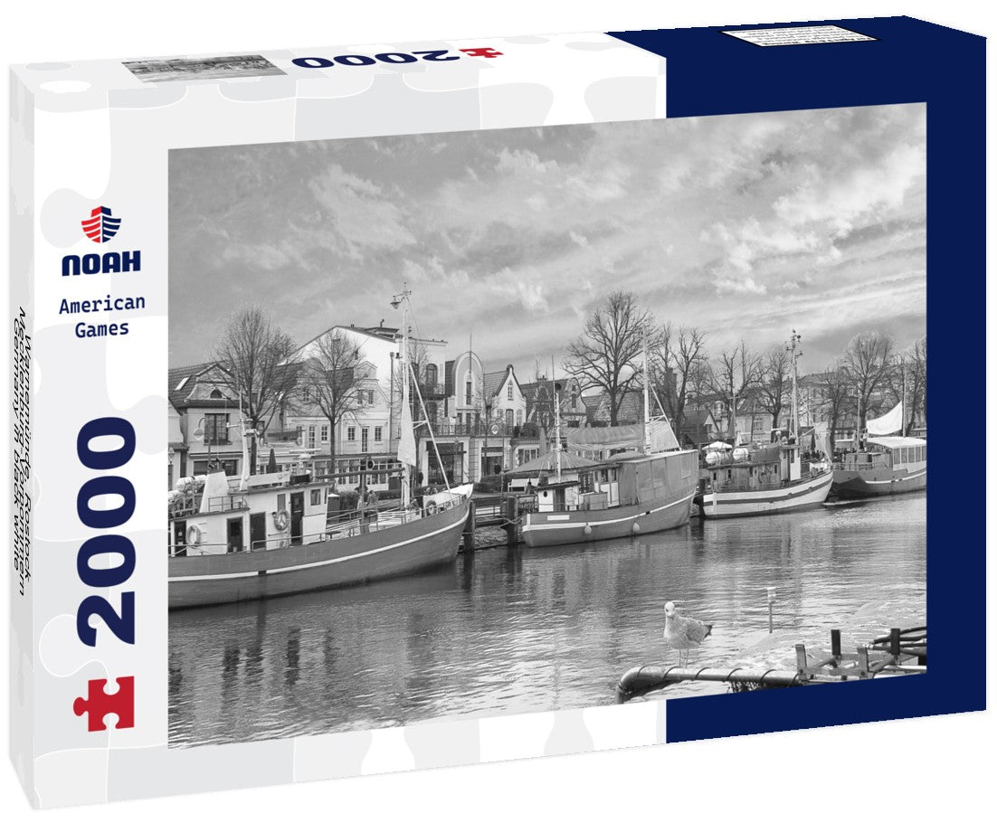 Noah Jigsaw Puzzle Warnemünde, Rostock, Mecklenburg-Vorpommern, Germany in black white 2000 pieces