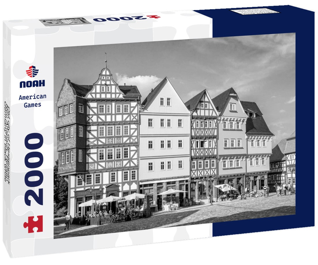 Noah Jigsaw Puzzle Old city of Hessenpark,Neu Anspach, Hessen, Germany in black white 2000 pieces
