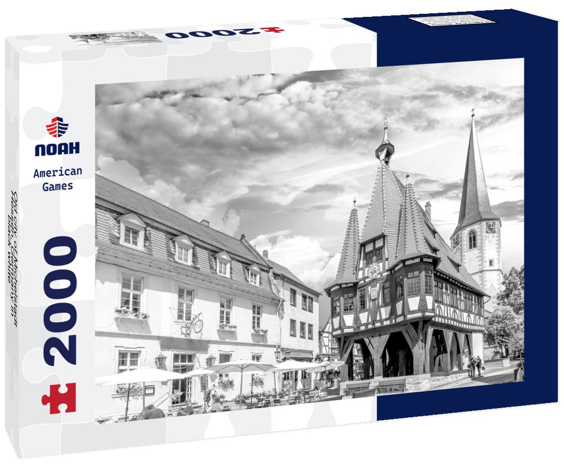 Noah Jigsaw Puzzle Old city of Michelstadt, Hessen, Germany in black white 2000 pieces