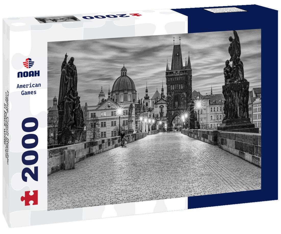 Noah Jigsaw Puzzle Prague, Czech Republic city of eastern europe in black white 2000 pieces