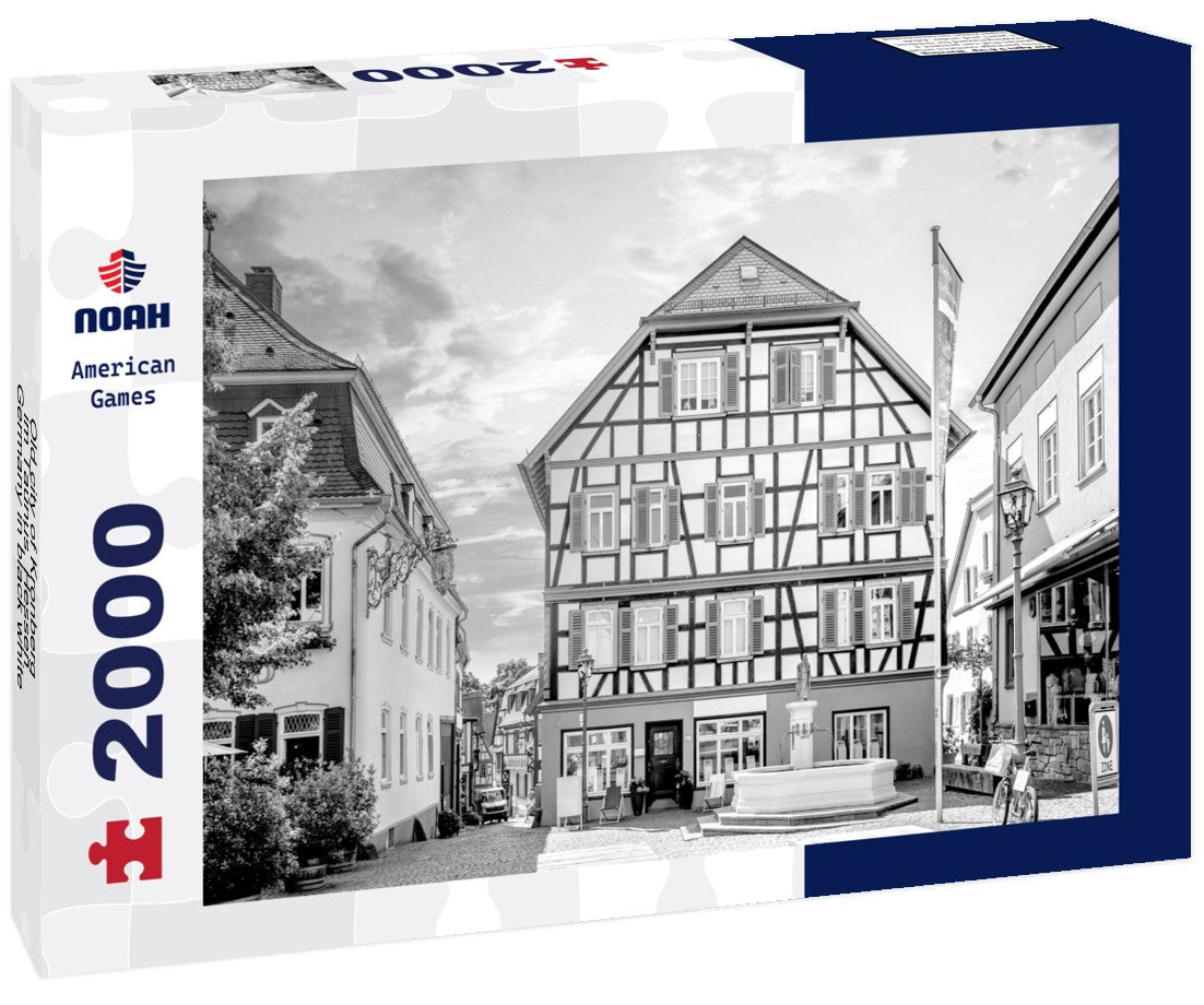 Noah Jigsaw Puzzle Old city of Kronberg im Taunus, Hessen, Germany in black white 2000 pieces