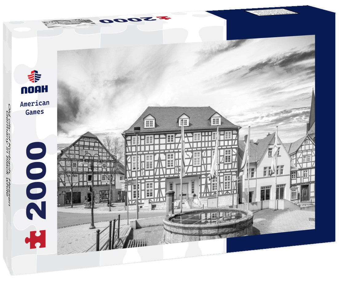 Noah Jigsaw Puzzle Old city of Korbach, Hessen, Germany in black white 2000 pieces