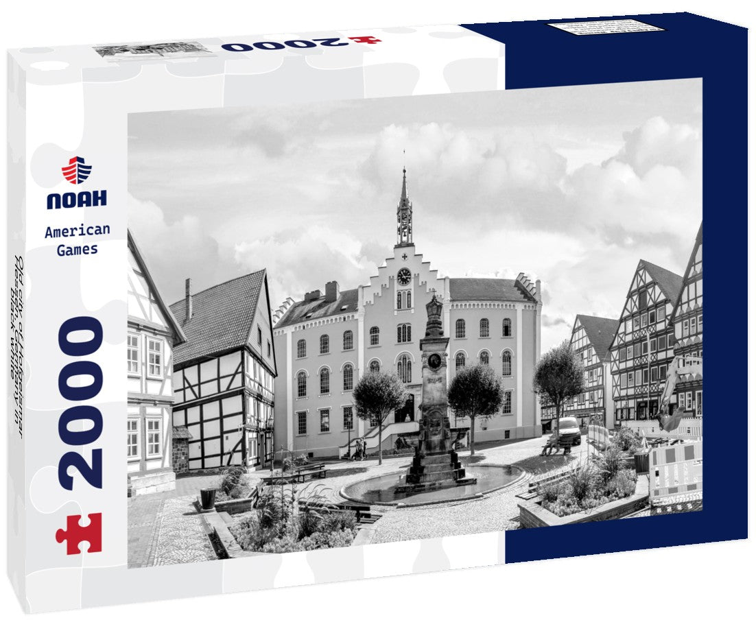 Noah Jigsaw Puzzle Old city of Hofgeismar, Hessen, Germany in black white 2000 pieces