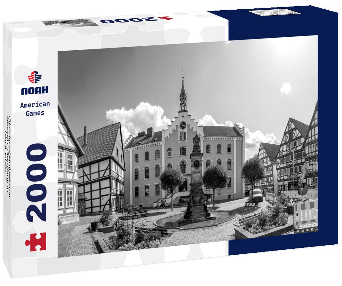 Noah Jigsaw Puzzle Old city of Hofgeismar, Hessen, Germany in black white 2000 pieces