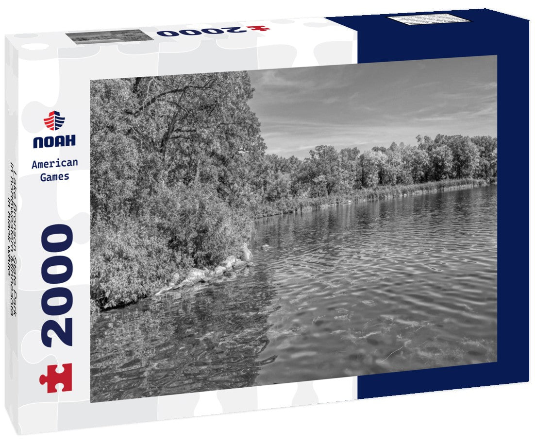 Noah Jigsaw Puzzle Lake Bronson State Park in northwestern Minnesota in black white 2000 pieces