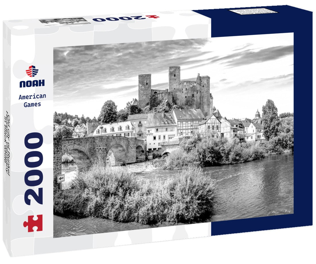 Noah Jigsaw Puzzle Old city of Runkel, Hessen, Germany in black white 2000 pieces