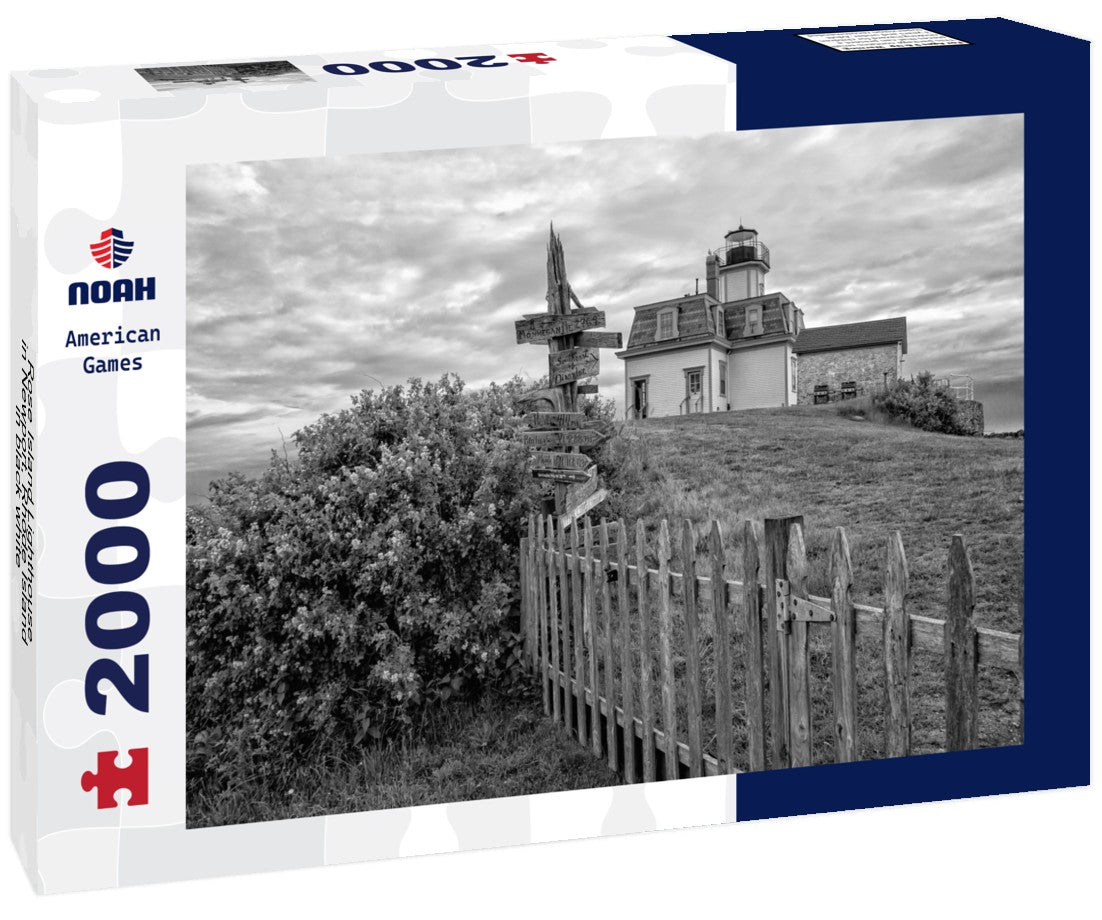 Noah Jigsaw Puzzle Rose Island Lighthouse in Newport, Rhode Island in black white 2000 pieces