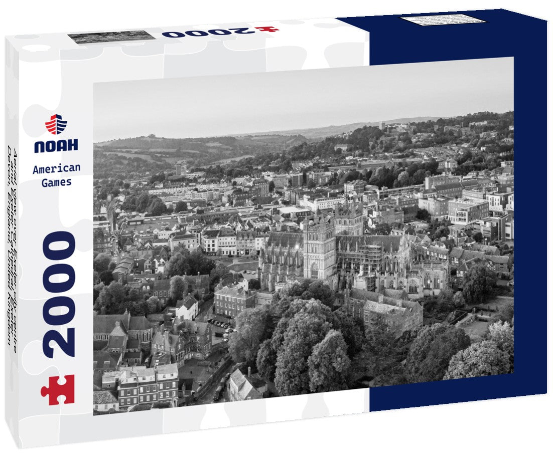 Noah Jigsaw Puzzle Aerial view over Exeter city centre and Exeter Cathedral, Exeter, Devon, England, United Kingdom, Europe in black white 2000 pieces