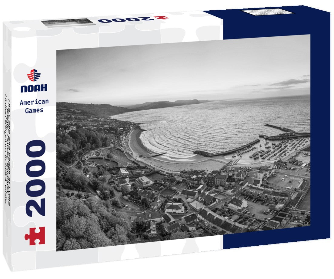 Noah Jigsaw Puzzle The Cobb and beach at Lyme Regis, Dorset, England, United Kingdom in black white 2000 pieces