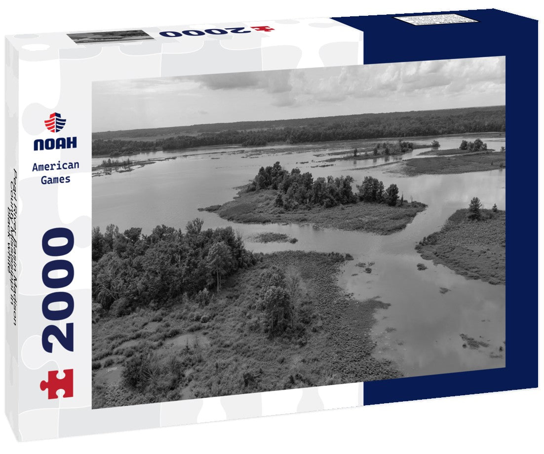 Noah Jigsaw Puzzle Pearl River Basin Madison County Mississippi in black white 2000 pieces