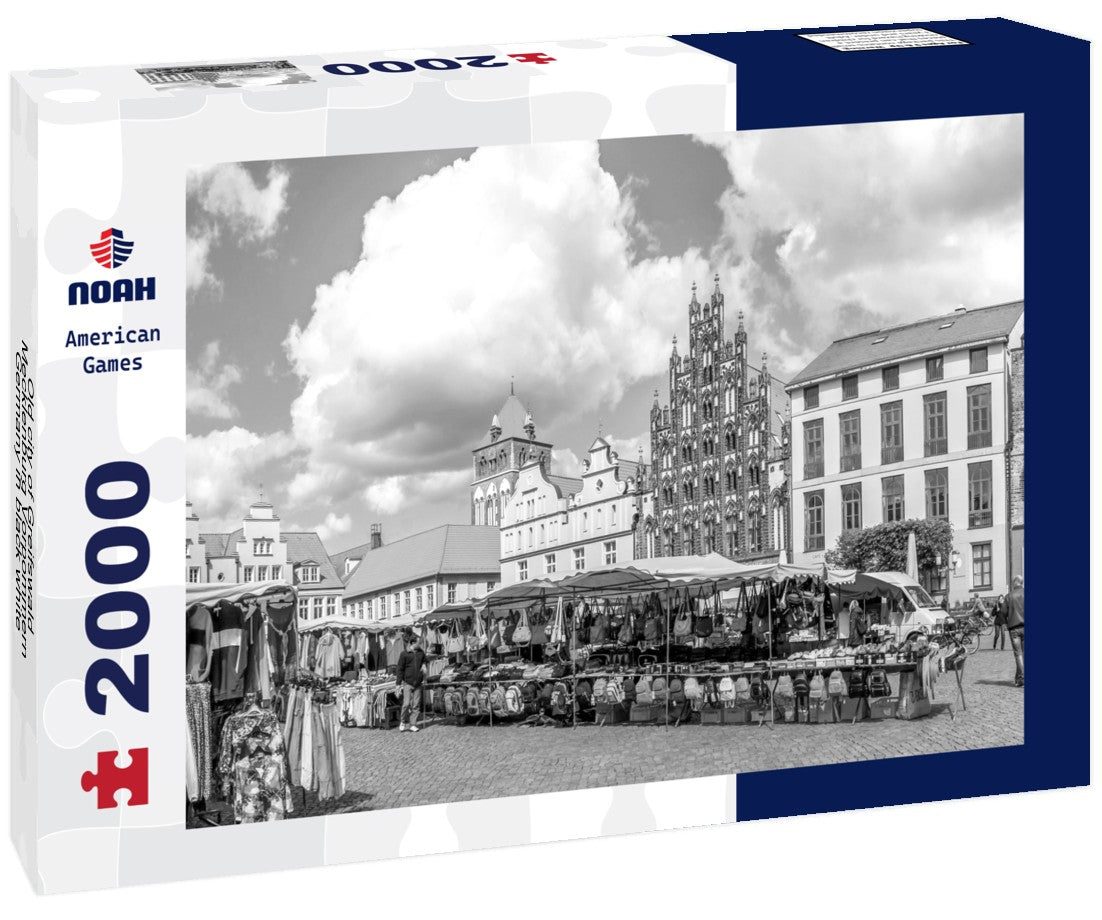 Noah Jigsaw Puzzle Old city of Greifswald, Mecklenburg Vorpommern, Germany in black white 2000 pieces