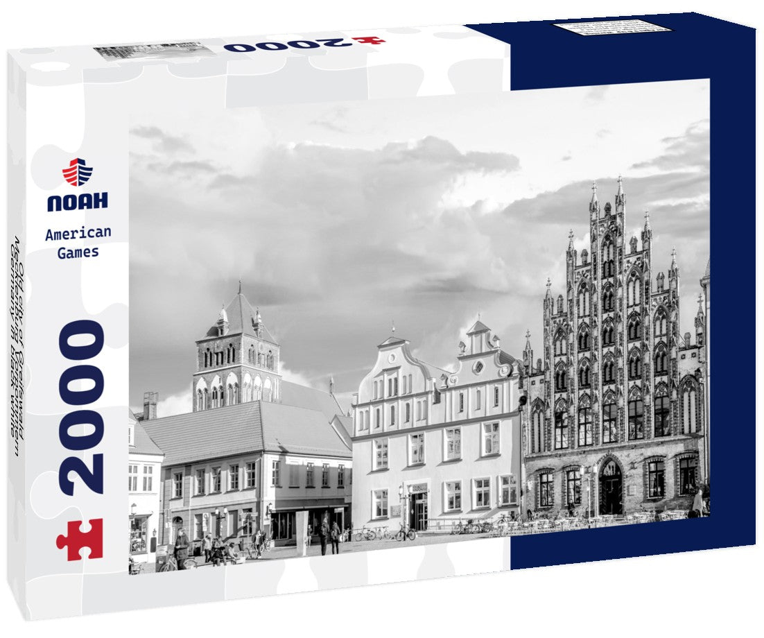 Noah Jigsaw Puzzle Old city of Greifswald, Mecklenburg Vorpommern, Germany in black white 2000 pieces