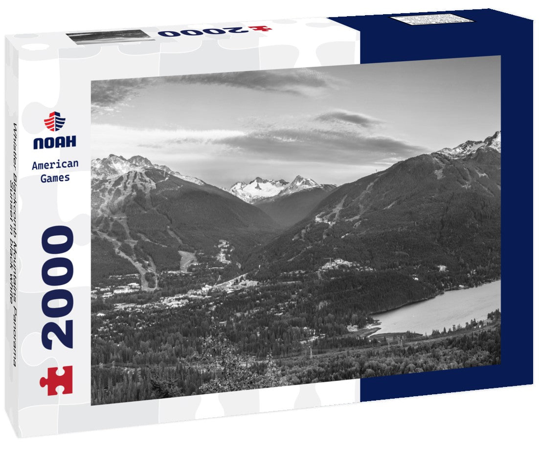 Noah Jigsaw Puzzle Whistler Blackcomb Mountains Panorama Sunset in black white 2000 pieces