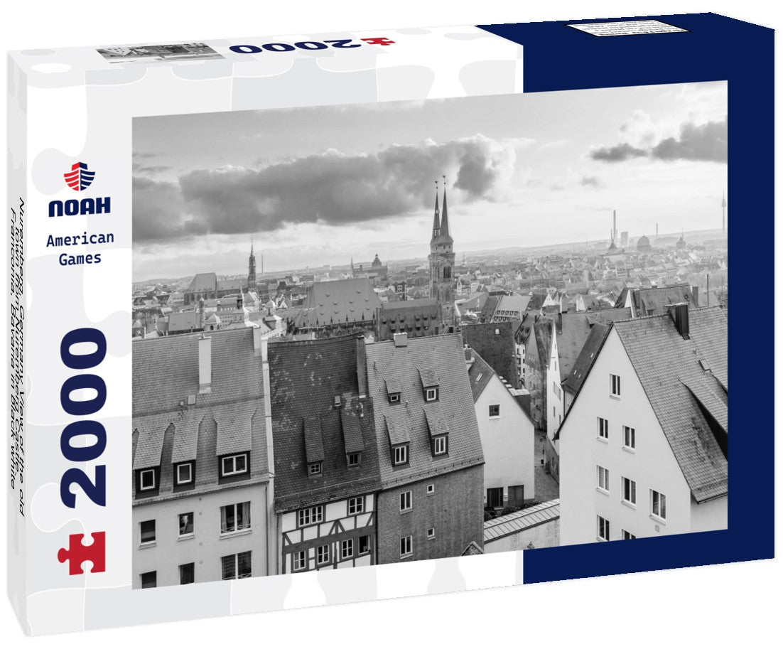 Noah Jigsaw Puzzle Nuremberg, Germany View of the old town from Nuremberg Castle. Franconia, Bavaria in black white 2000 pieces